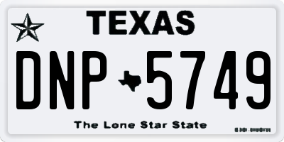 TX license plate DNP5749