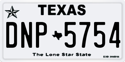 TX license plate DNP5754
