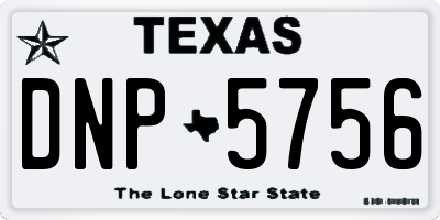 TX license plate DNP5756