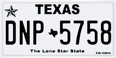 TX license plate DNP5758
