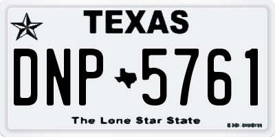 TX license plate DNP5761