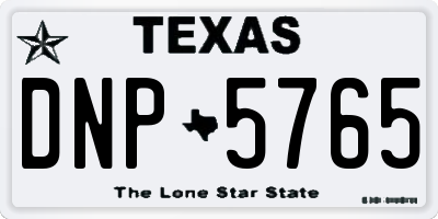 TX license plate DNP5765
