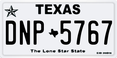 TX license plate DNP5767