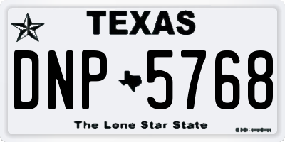 TX license plate DNP5768