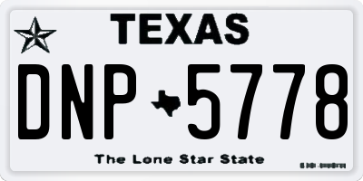 TX license plate DNP5778