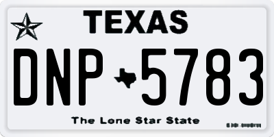 TX license plate DNP5783