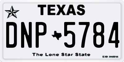TX license plate DNP5784