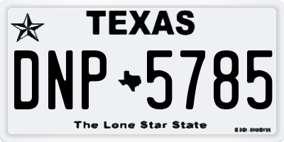 TX license plate DNP5785