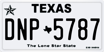 TX license plate DNP5787