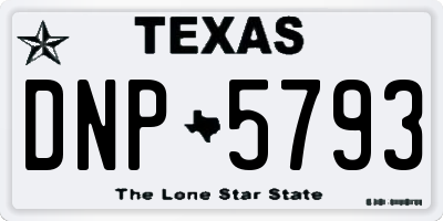 TX license plate DNP5793