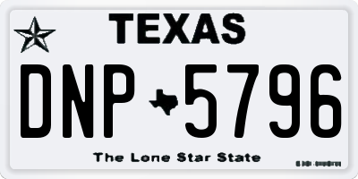 TX license plate DNP5796