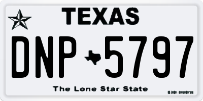 TX license plate DNP5797