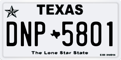 TX license plate DNP5801