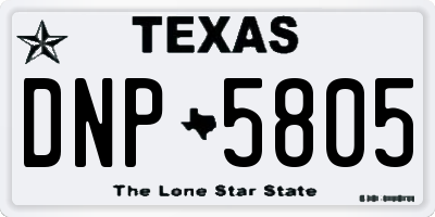 TX license plate DNP5805