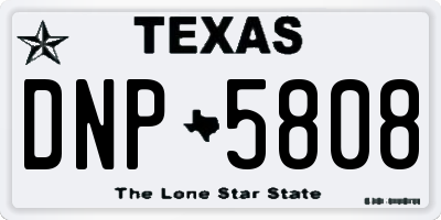 TX license plate DNP5808