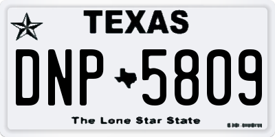 TX license plate DNP5809