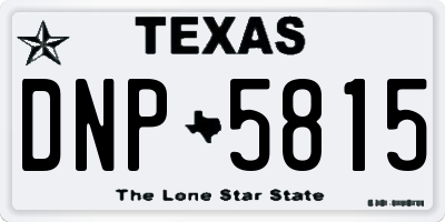 TX license plate DNP5815