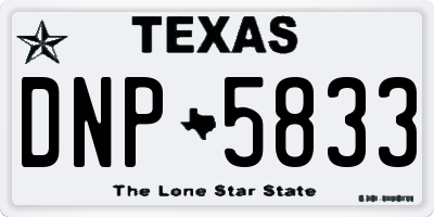TX license plate DNP5833