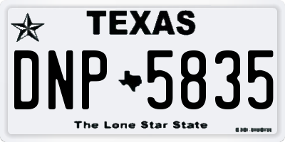 TX license plate DNP5835