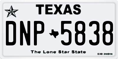 TX license plate DNP5838