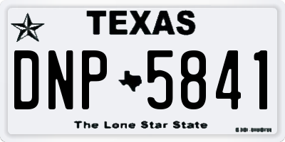 TX license plate DNP5841