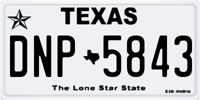 TX license plate DNP5843