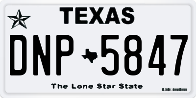 TX license plate DNP5847