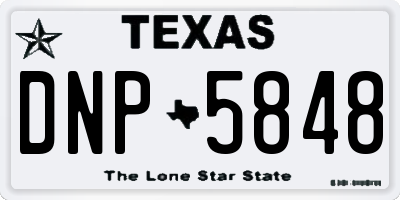 TX license plate DNP5848