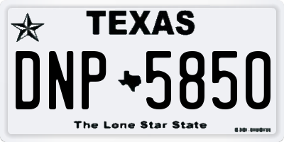 TX license plate DNP5850