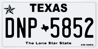 TX license plate DNP5852