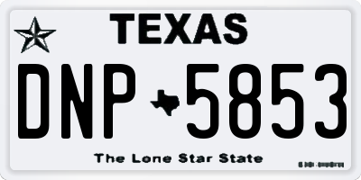 TX license plate DNP5853