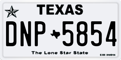 TX license plate DNP5854