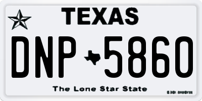 TX license plate DNP5860