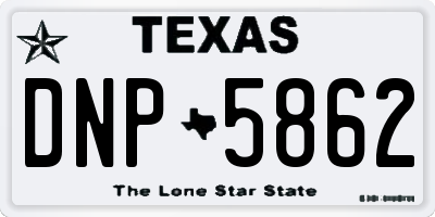 TX license plate DNP5862