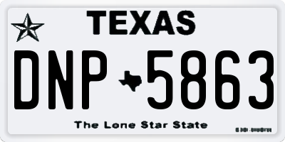 TX license plate DNP5863