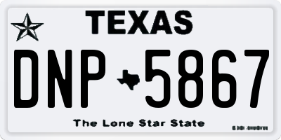 TX license plate DNP5867