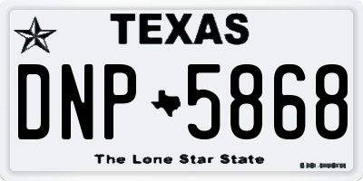 TX license plate DNP5868