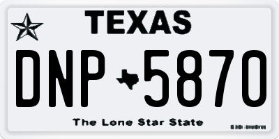 TX license plate DNP5870