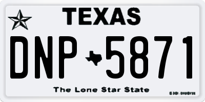 TX license plate DNP5871