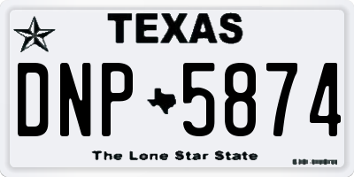 TX license plate DNP5874