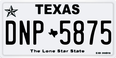 TX license plate DNP5875