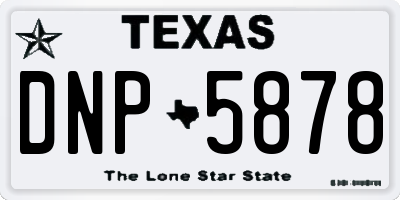 TX license plate DNP5878