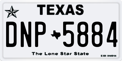 TX license plate DNP5884