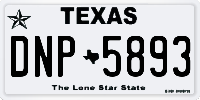 TX license plate DNP5893