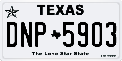 TX license plate DNP5903