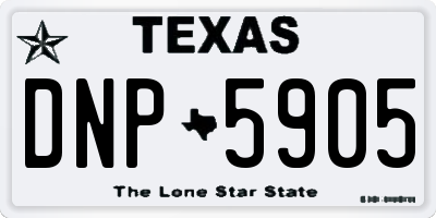 TX license plate DNP5905