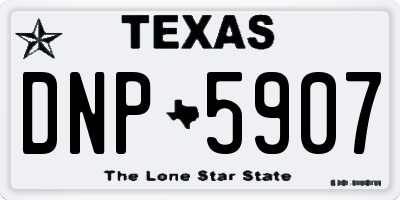 TX license plate DNP5907