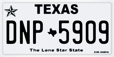 TX license plate DNP5909
