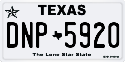 TX license plate DNP5920