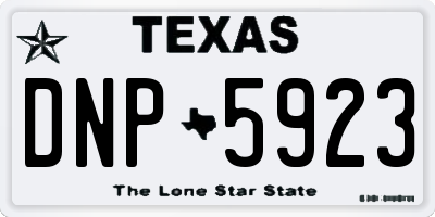 TX license plate DNP5923